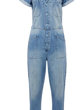 Minimalist pistola Light Blue Denim Utility Jumpsuit Sz S 100% COTTON